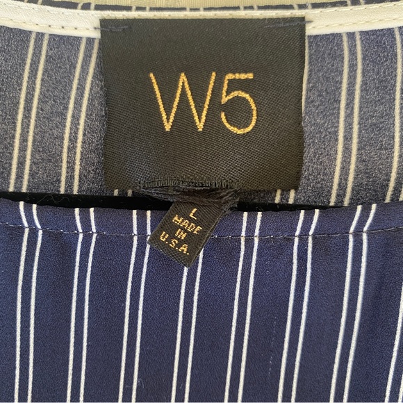 Woman’s Bell Sleeve Striped Navy Anthropology W5 - Picture 4 of 7